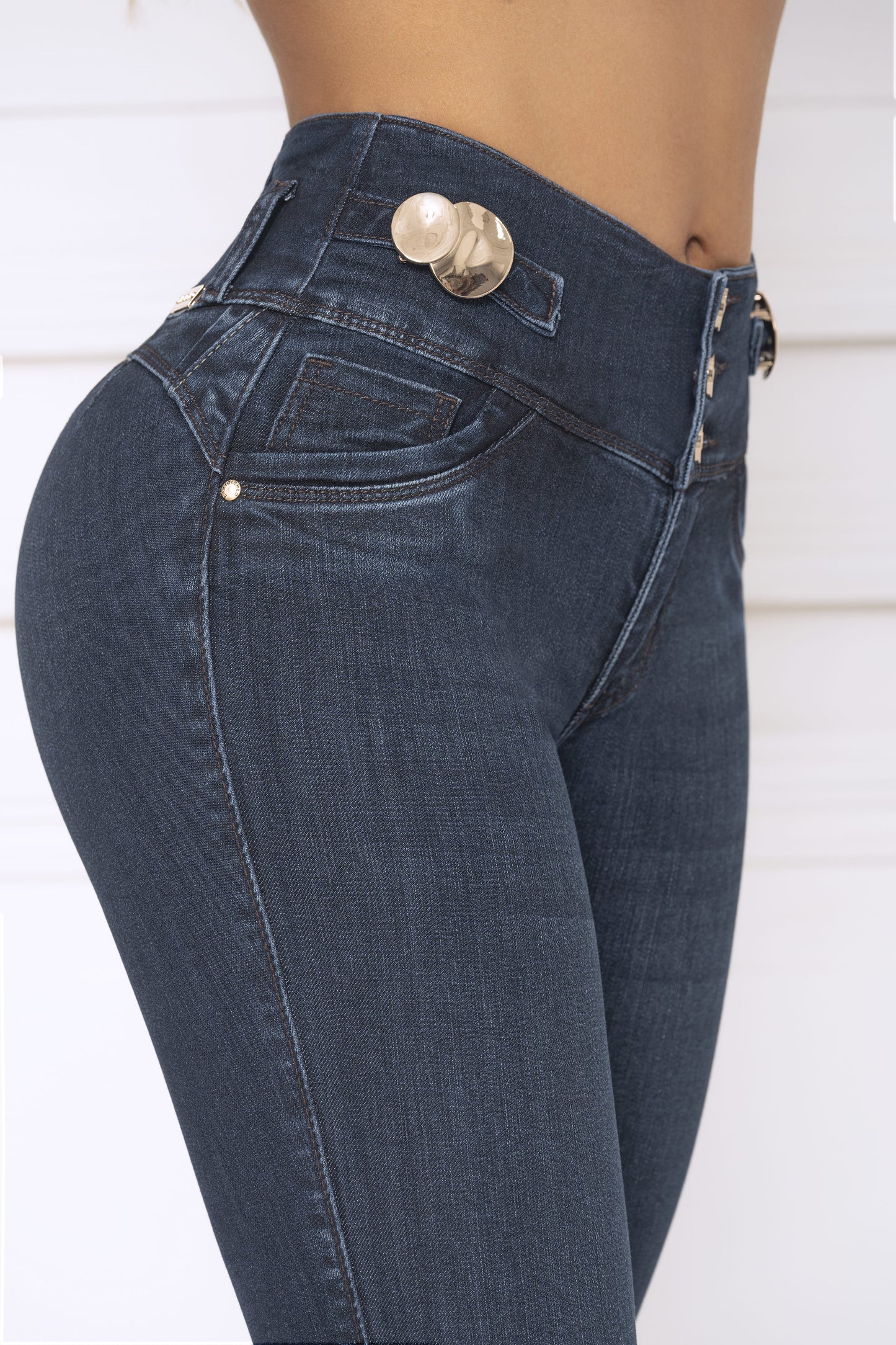 Jean Push Up Indigo Licrado Bota Tubo Ref 2142