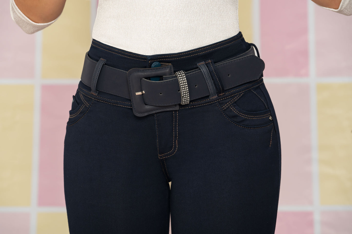 Jean Pretina Alta Control Abdomen - Bota Tubo Ref 1889