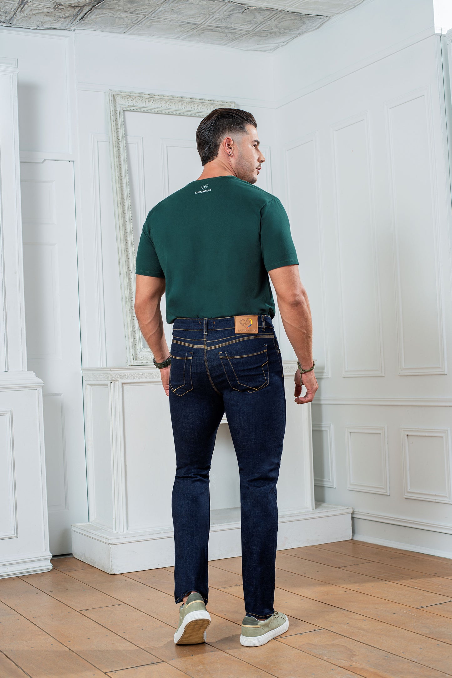 Pantalon Hombre indigo licrado azul Ref 1882