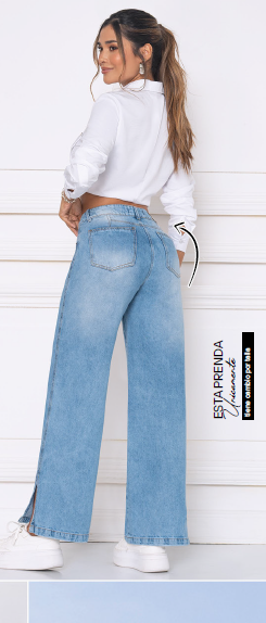 Jean Indigo Rígido Wide Leg unidades limitadas Ref 2134