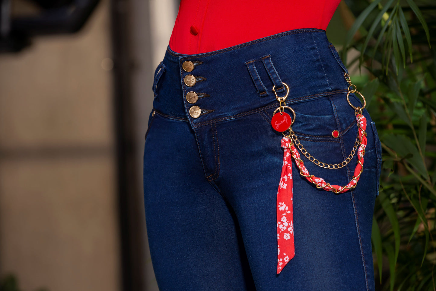 Jean Pretina Alta Control Abdomen - Bota Tubo Ref 1474