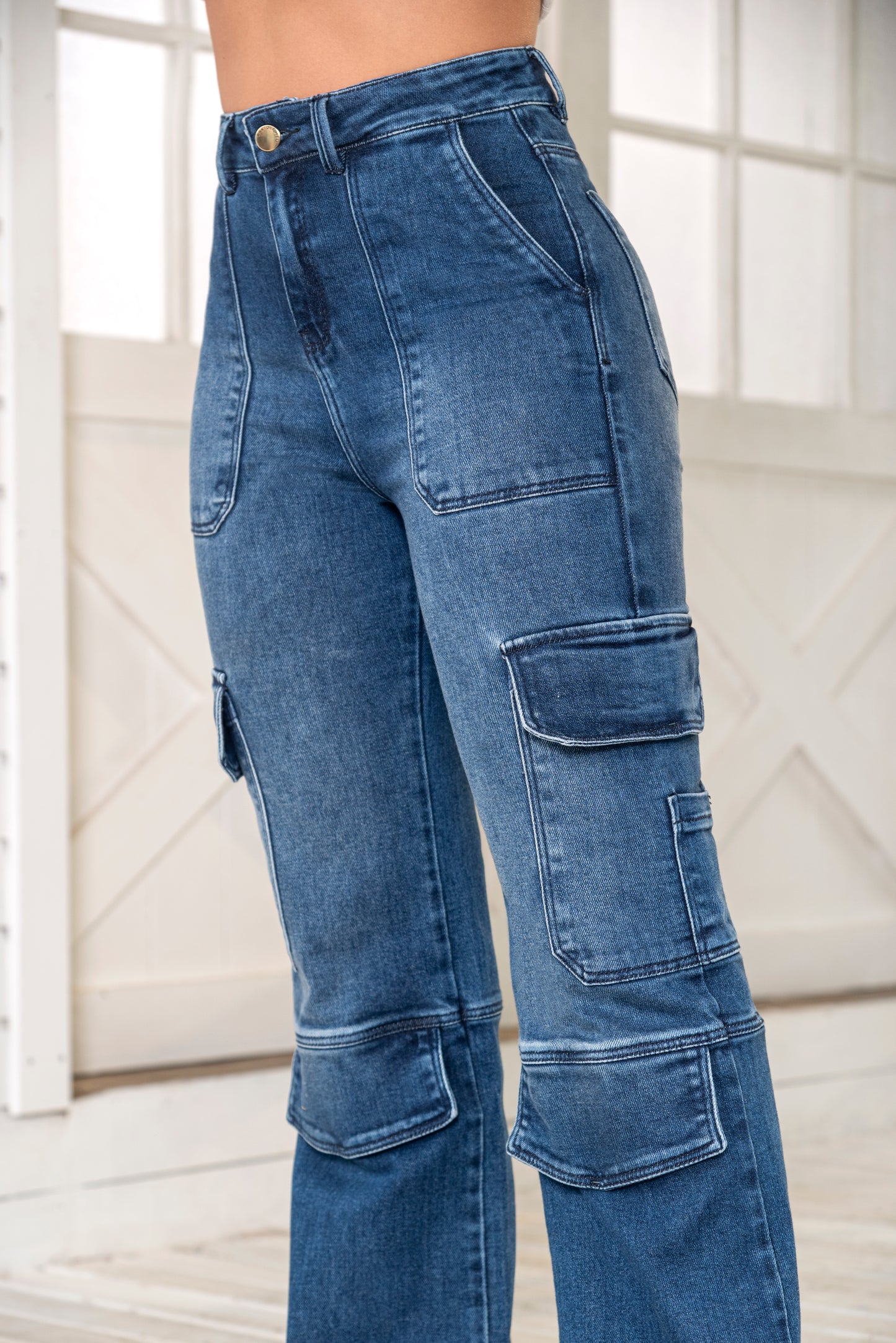 Ochentero Cargo-índigo Licrado-Bota Recta Nueva Silueta Confort Ref 1911