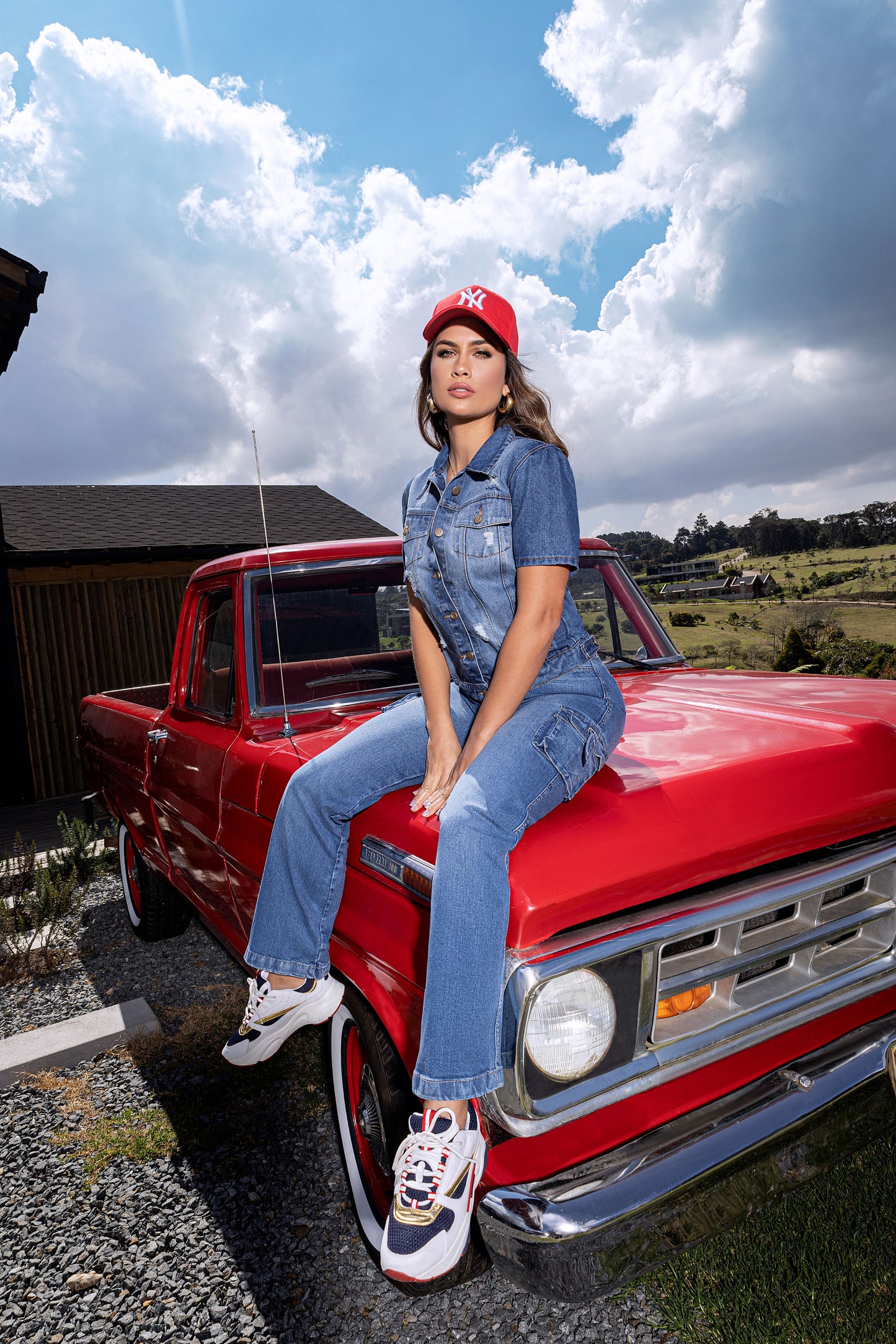 Jean Cargo Ochentero-Índigo Licrado-Bota Recta Ref 1727