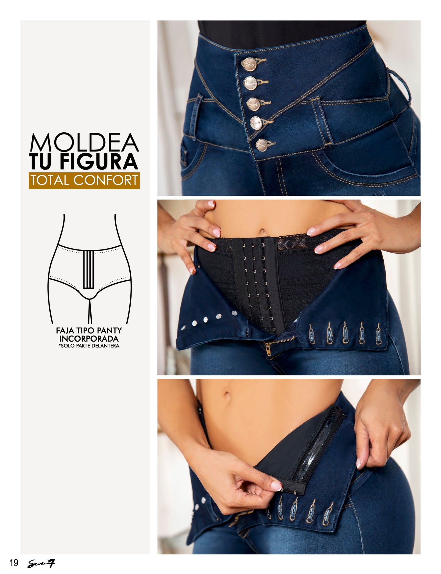 Jean Pretina Super Alta Con Faja - Bota Tubo Ref 1343