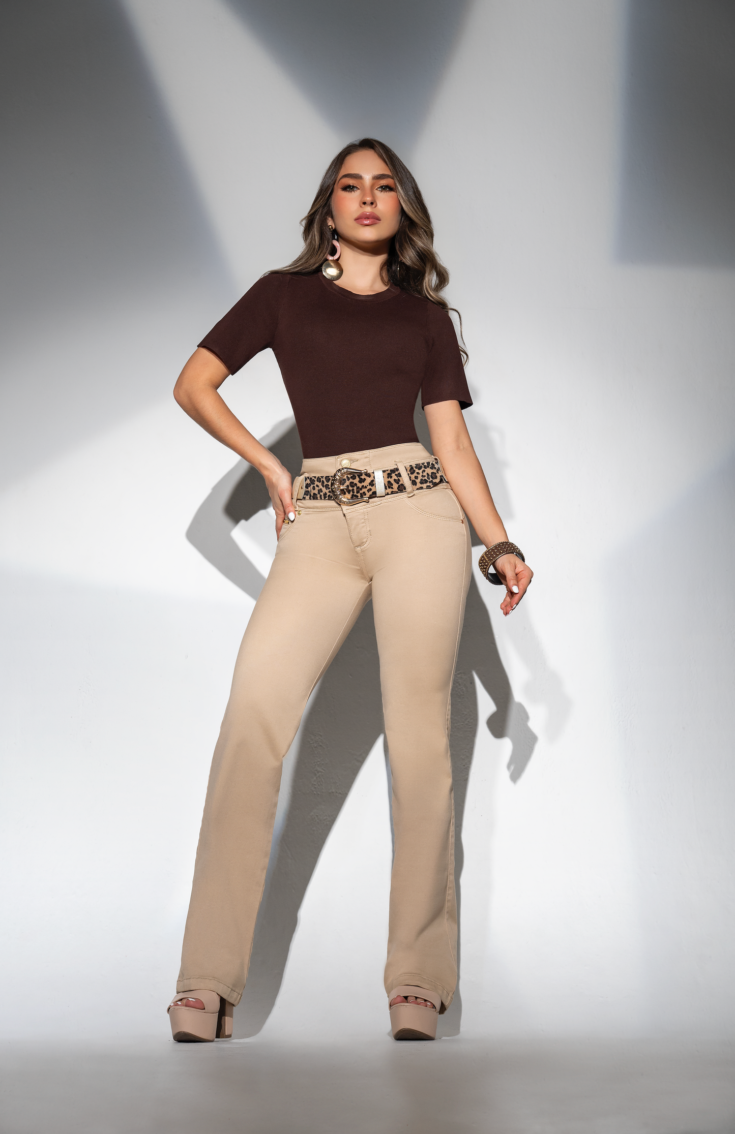 Jean Pretina Alta Control Abdomen - Bota Recta - Arena Ref 1746