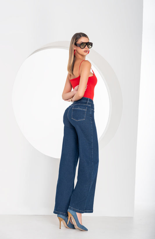 Jean Tiro Alto 1 Botón - Bota Palazzo Ref 1771