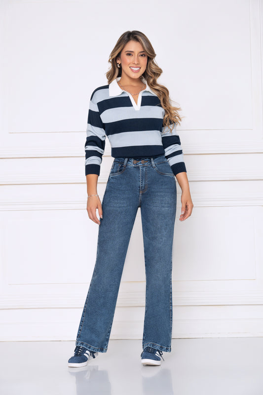 Jean Indigo Licrado Wide Leg Ref 2155