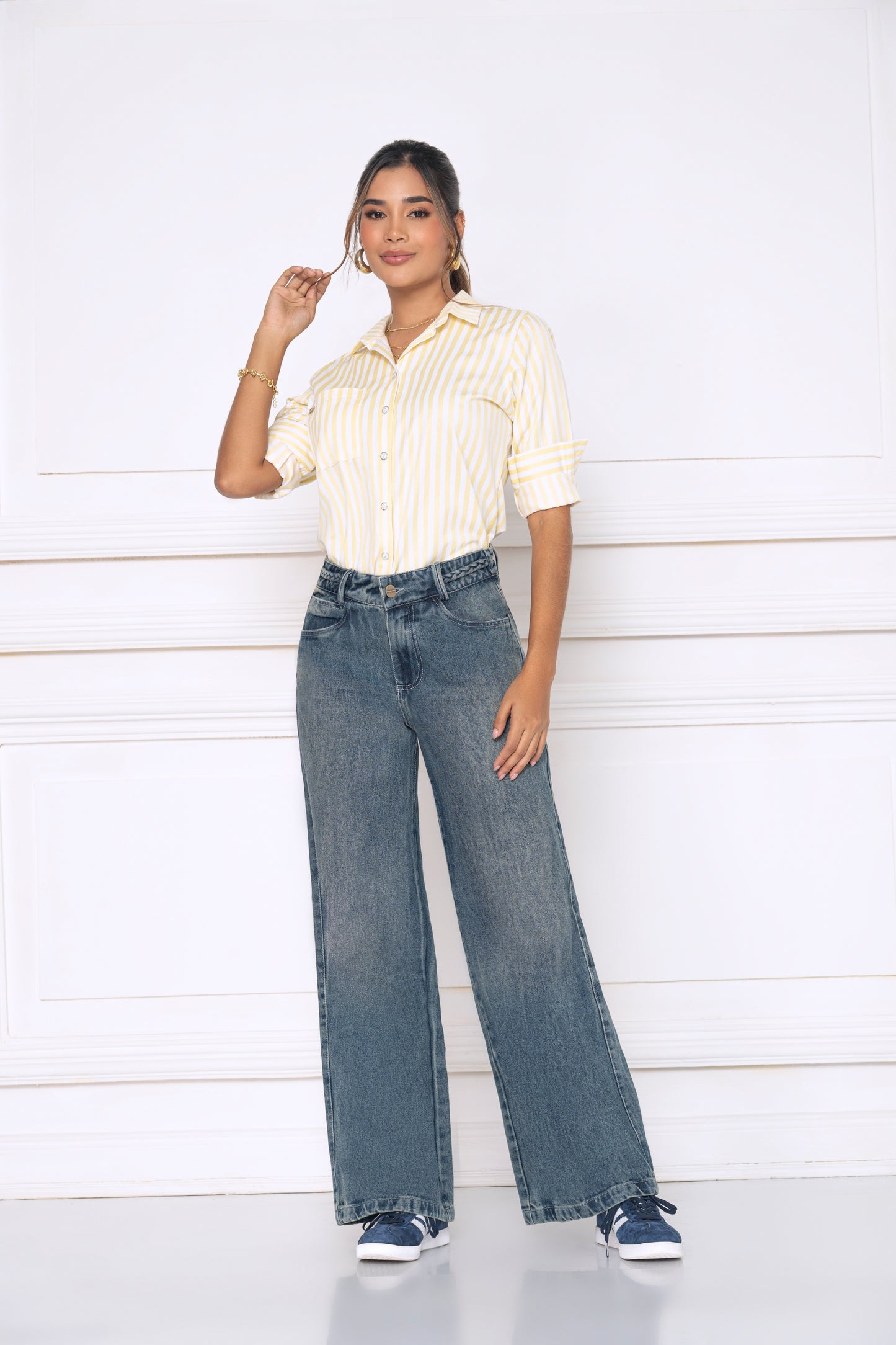 Jean Indigo Rigido Wide Leg Ref 2179