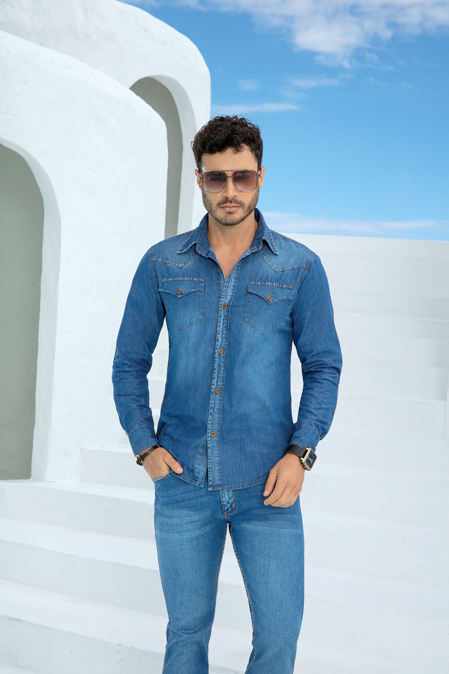 Camisa chambray caballero Ref B-505