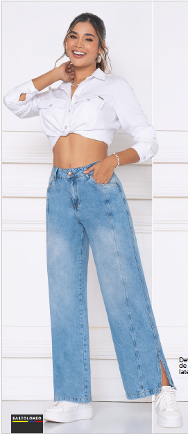 Jean  Indigo Rígido Wide Leg unidades limitadas Ref 2134