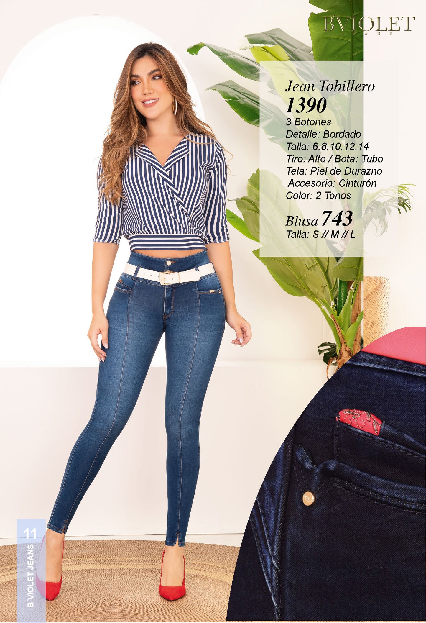 Jeans B´violet Claro  Ref 1390