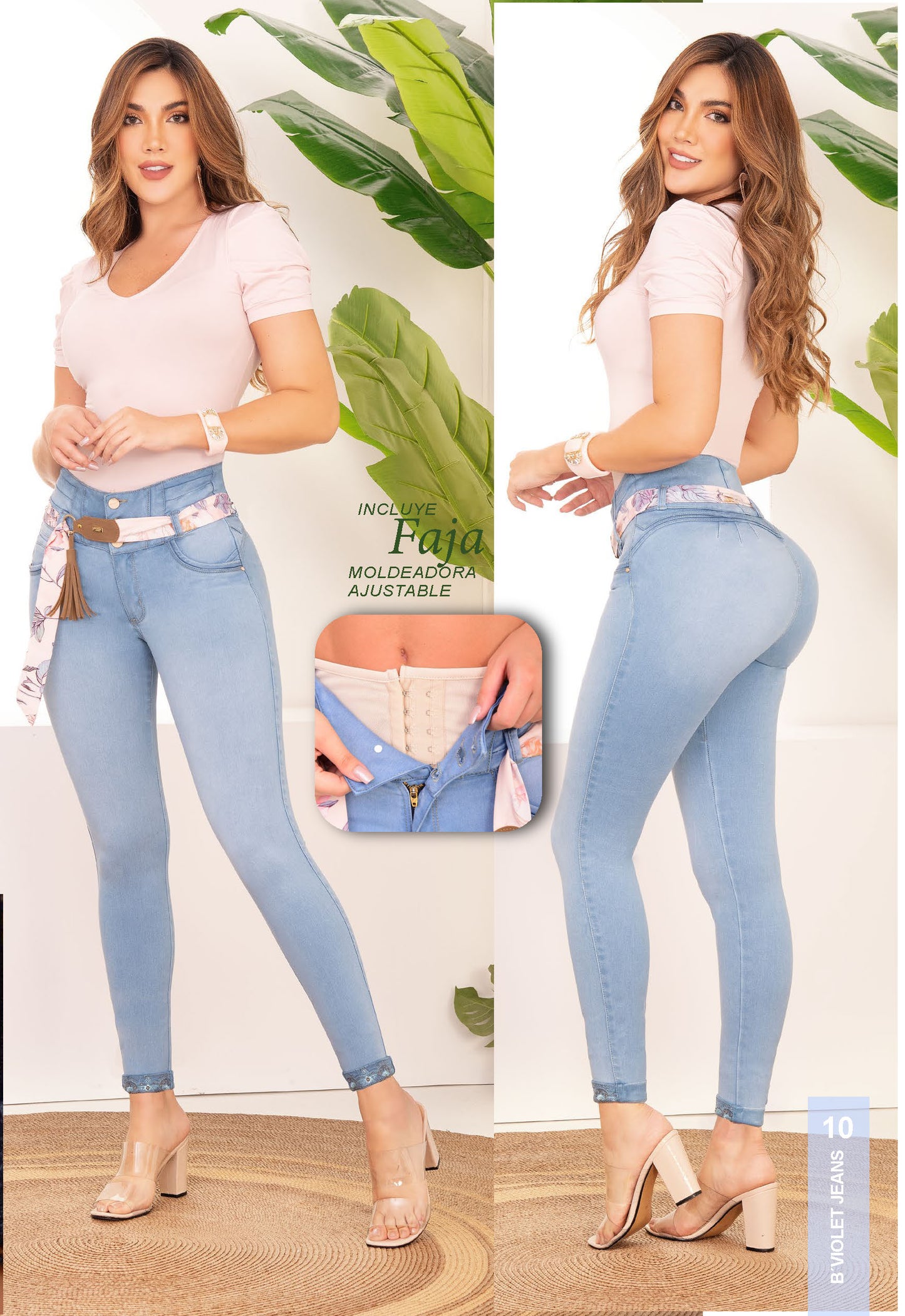 Jeans B´violet Claro Faja Interna Ref 1479